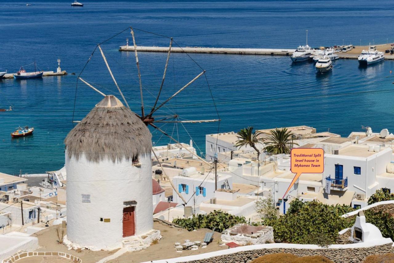 Traditional Split Level House In Mykonos Town Villa Kültér fotó